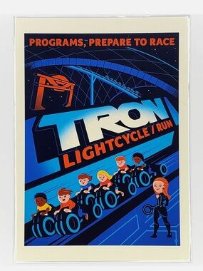 Tron Lightcycle Run Postcard WonderGround Disney Dave Perillo Magic Kingdom 2026